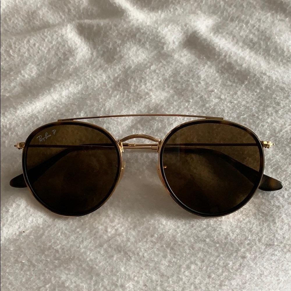 Round double Bridge polarized Ray-bans